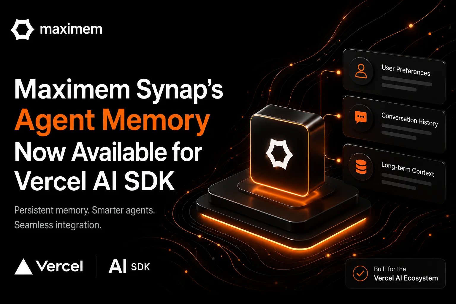 Maximem Synap's Agent Memory Now Available for Vercel AI SDK